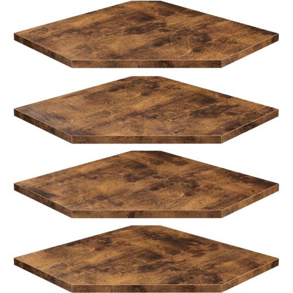 Corner Shelf Wall Mount, Set of 4 Floating Corner Shelves with Cord Hole